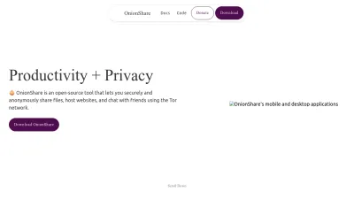 Screenshot preview of onionshare.org