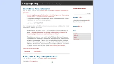 Screenshot of Languagelog.ldc.upenn.edu