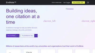 Screenshot preview of endnote.com