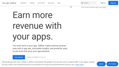 Screenshot of Admob.google.com