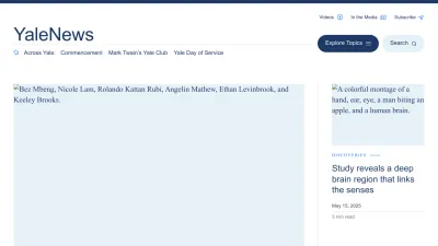 Screenshot of News.yale.edu