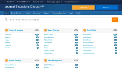 Screenshot preview of extensions.joomla.org