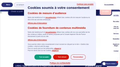Screenshot of Iledefrance.fr
