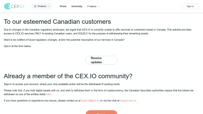 Screenshot of Cex.io