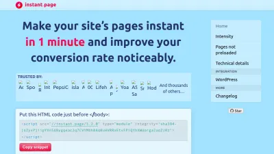 Screenshot of Instant.page