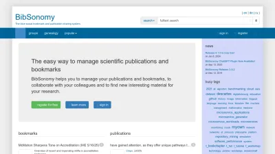 Screenshot of Bibsonomy.org