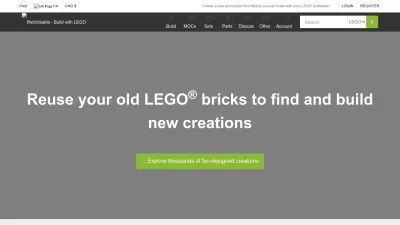 Screenshot preview of rebrickable.com