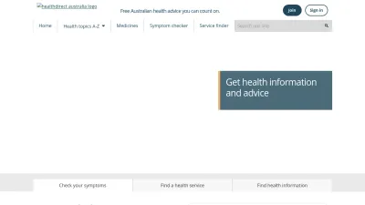 Screenshot preview of healthdirect.gov.au