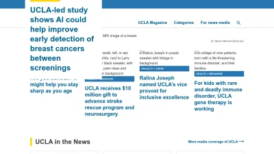Screenshot of Newsroom.ucla.edu