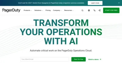 Screenshot of Pagerduty.com