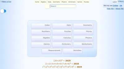 Screenshot of Mathsisfun.com