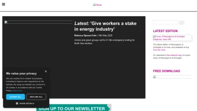 Screenshot of Theecologist.org