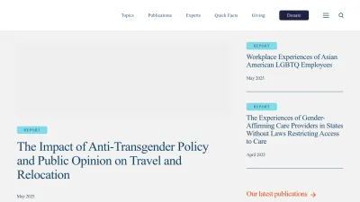 Screenshot of Williamsinstitute.law.ucla.edu