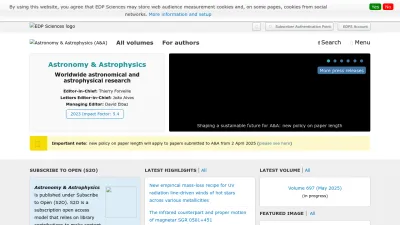 Screenshot of Aanda.org