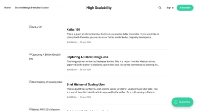 Screenshot preview of highscalability.com