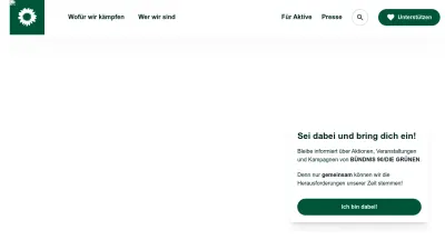 Screenshot preview of gruene.de