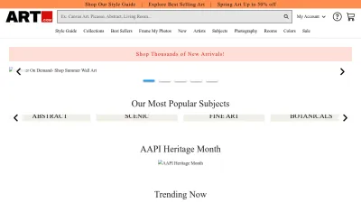 Screenshot preview of art.com