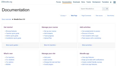 Screenshot of Docs.moodle.org