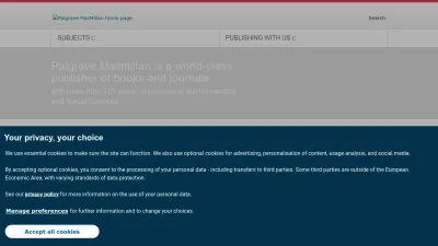 Screenshot of Palgrave.com