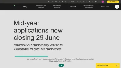 Screenshot preview of deakin.edu.au