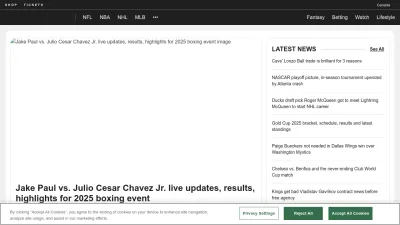 Screenshot preview of sportingnews.com