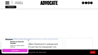 Screenshot preview of advocate.com
