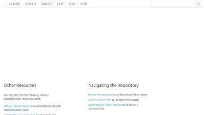 Screenshot of Manpages.ubuntu.com