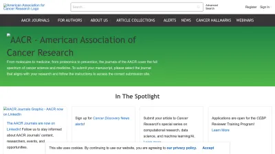 Screenshot of Aacrjournals.org