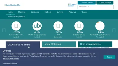 Screenshot of Cso.ie