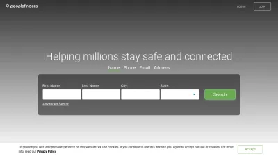 Screenshot preview of peoplefinders.com