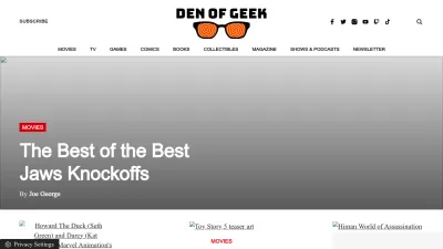 Screenshot preview of denofgeek.com