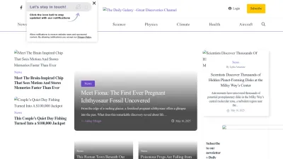 Screenshot of Dailygalaxy.com