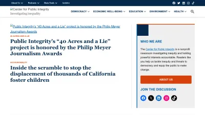 Screenshot of Publicintegrity.org