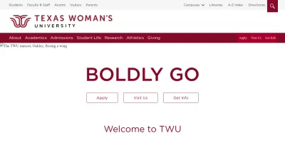 Screenshot of Twu.edu