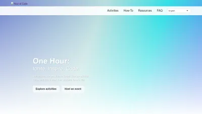 Screenshot of Hourofcode.com
