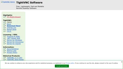 Screenshot of Tightvnc.com