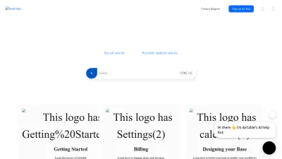 Screenshot of Support.airtable.com