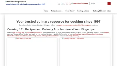 Screenshot preview of whatscookingamerica.net