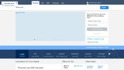 Screenshot of Hdfcbank.com