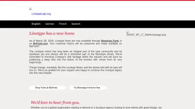 Screenshot preview of linotype.com
