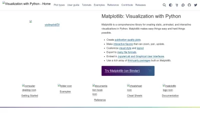 Screenshot of Matplotlib.org
