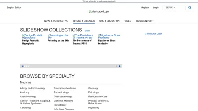 Screenshot of Emedicine.medscape.com