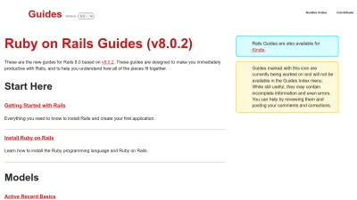 Screenshot of Guides.rubyonrails.org