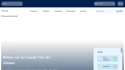 Screenshot of Uclouvain.be