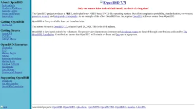 Screenshot of Openbsd.org