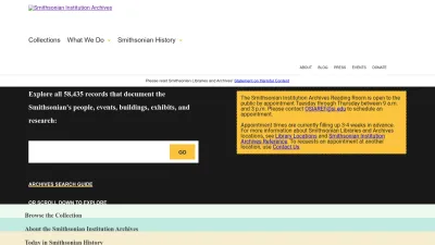 Screenshot of Siarchives.si.edu