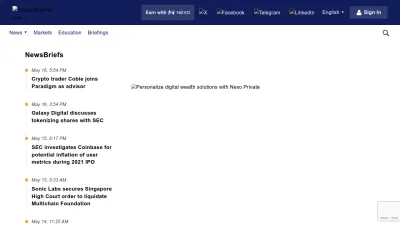 Screenshot of Cryptobriefing.com