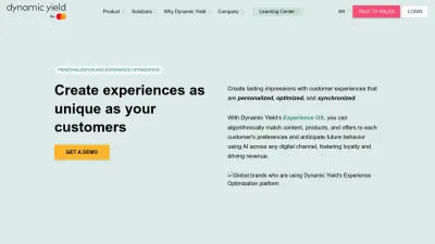 Screenshot preview of dynamicyield.com