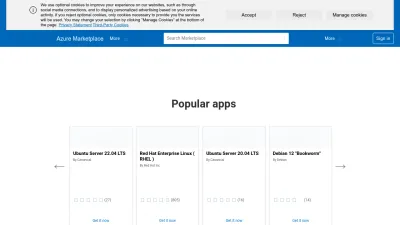 Screenshot of Azuremarketplace.microsoft.com
