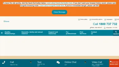 Screenshot of 1800respect.org.au